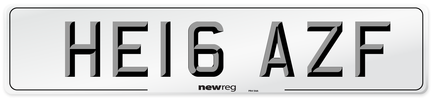 HE16 AZF Number Plate from New Reg
